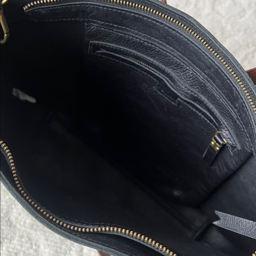 Madewell black and tan zip-top transport tote - Picture 3 of 11